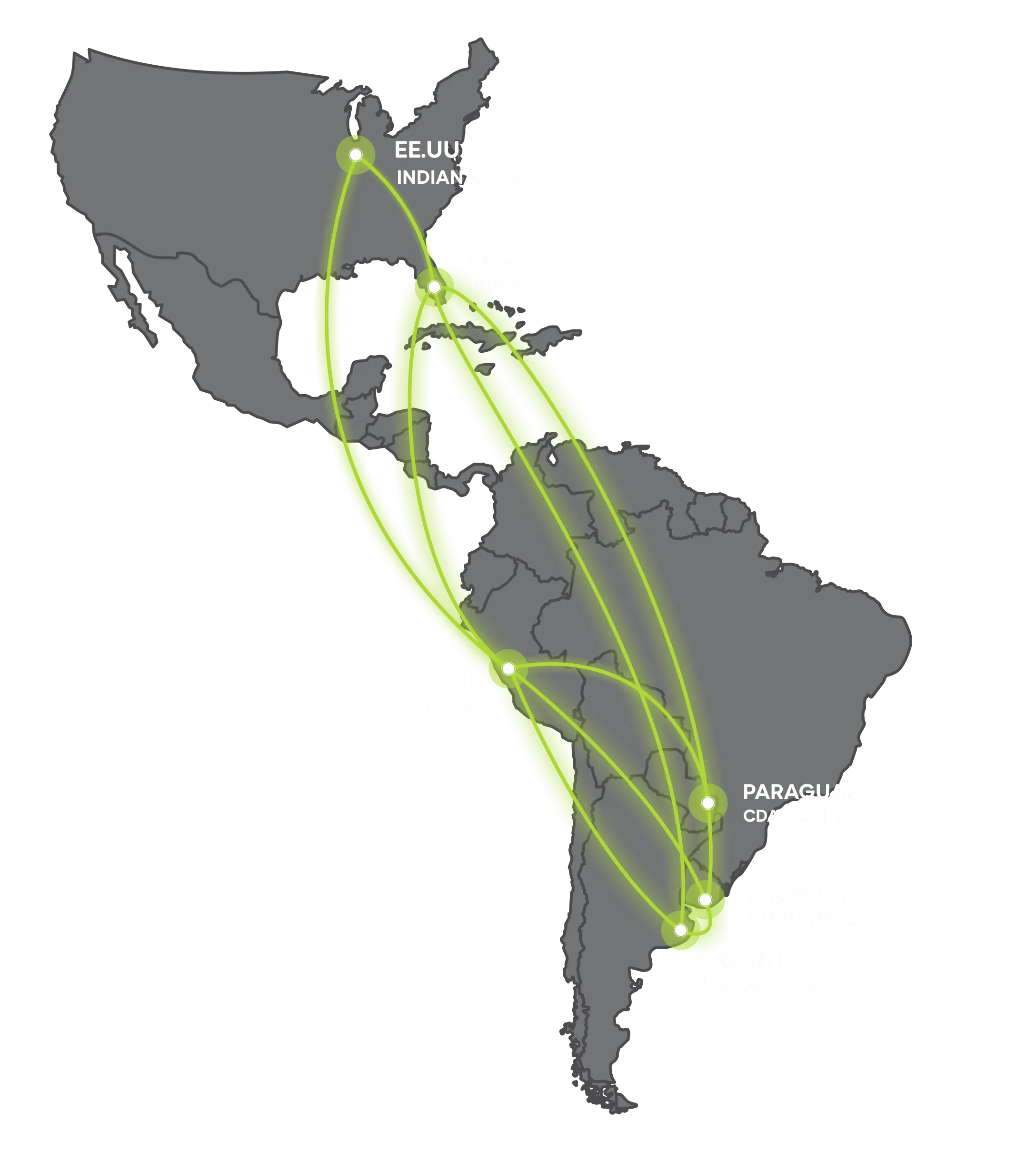 Mapa de oficinas en América QSQ